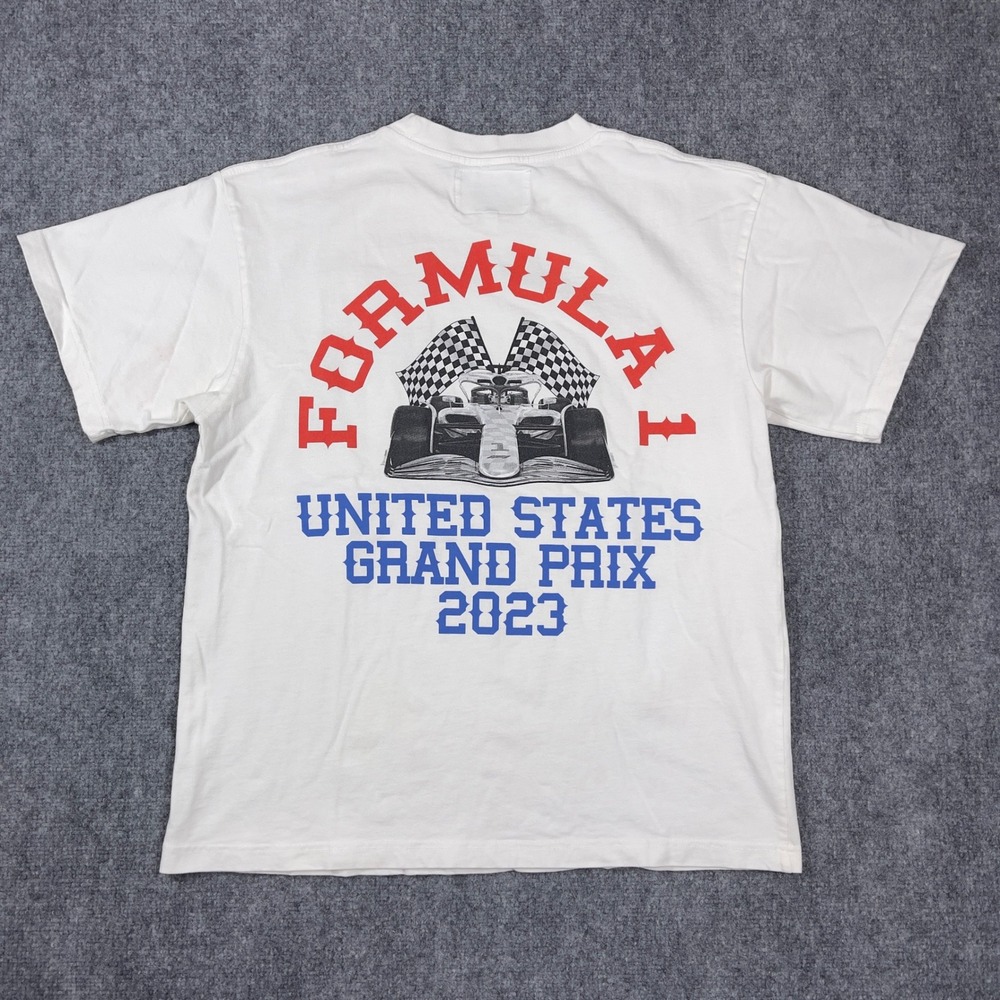 PacSun Formula 1 T-Shirt Mens Medium White 2023 US Grand Prix Graphic Tee